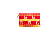 GUCCI POCHETTE PALM DESERT EL PASEO CROCHET RED/YELLOW