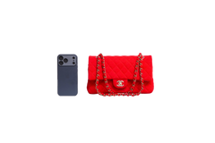 CHANEL CLASSIC FLAP BAG MEDIUM QUILTED COTTON FABRIC RED