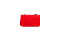 CHANEL CLASSIC FLAP BAG MEDIUM QUILTED COTTON FABRIC RED