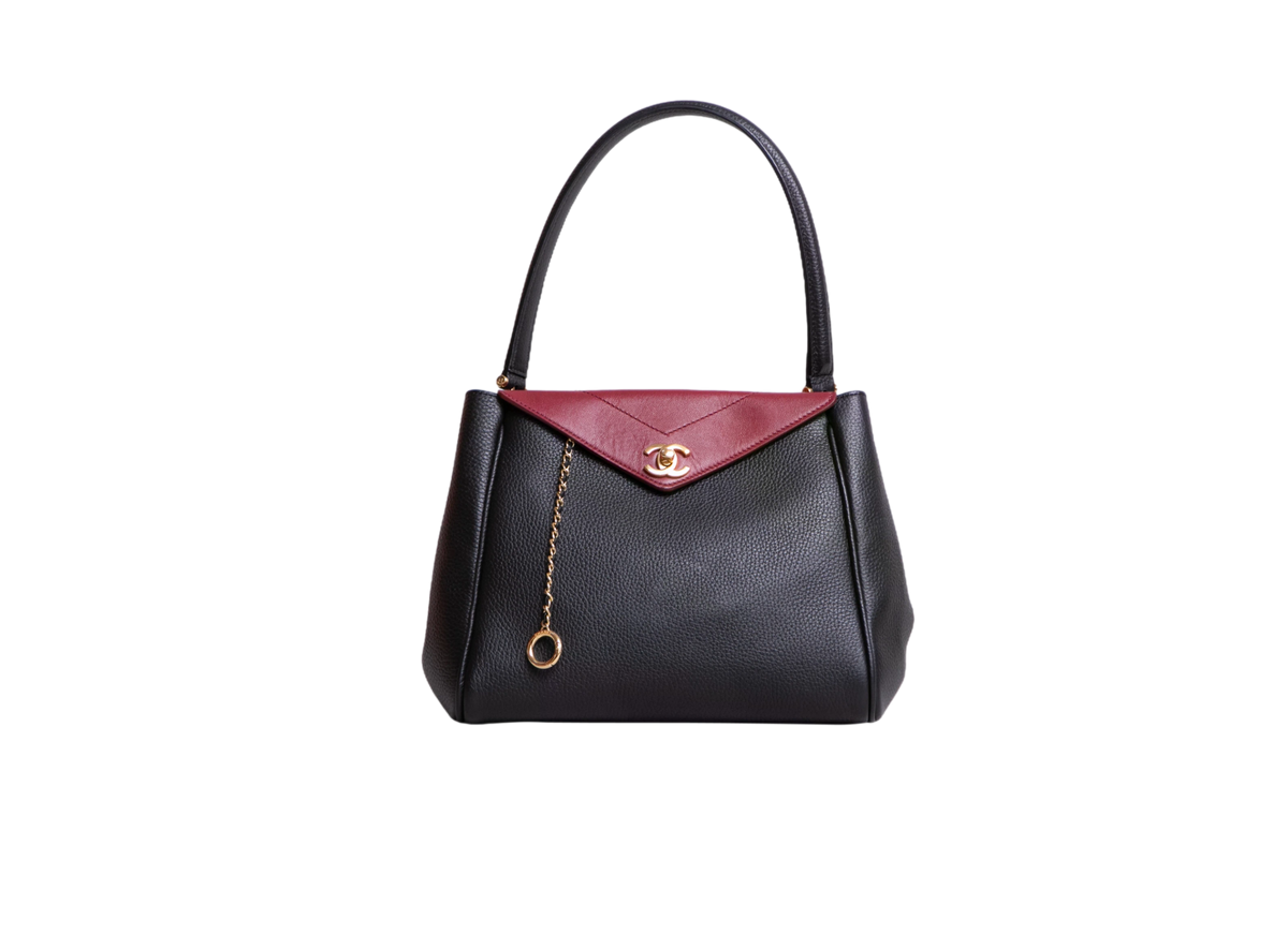 CHANEL MÉTIERS D'ART SMALL GRAINED CALFSKIN LAMBSKIN & GOLD METAL BLACK E BURGUNDY - 2026