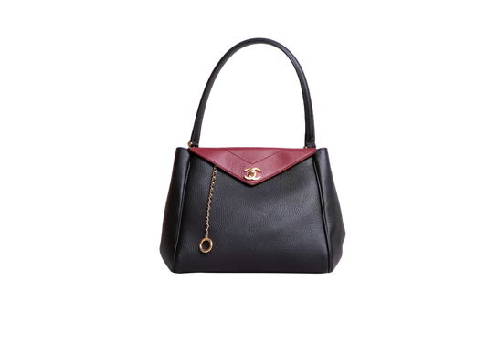 CHANEL MÉTIERS D'ART SMALL GRAINED CALFSKIN LAMBSKIN & GOLD METAL BLACK E BURGUNDY - 2026