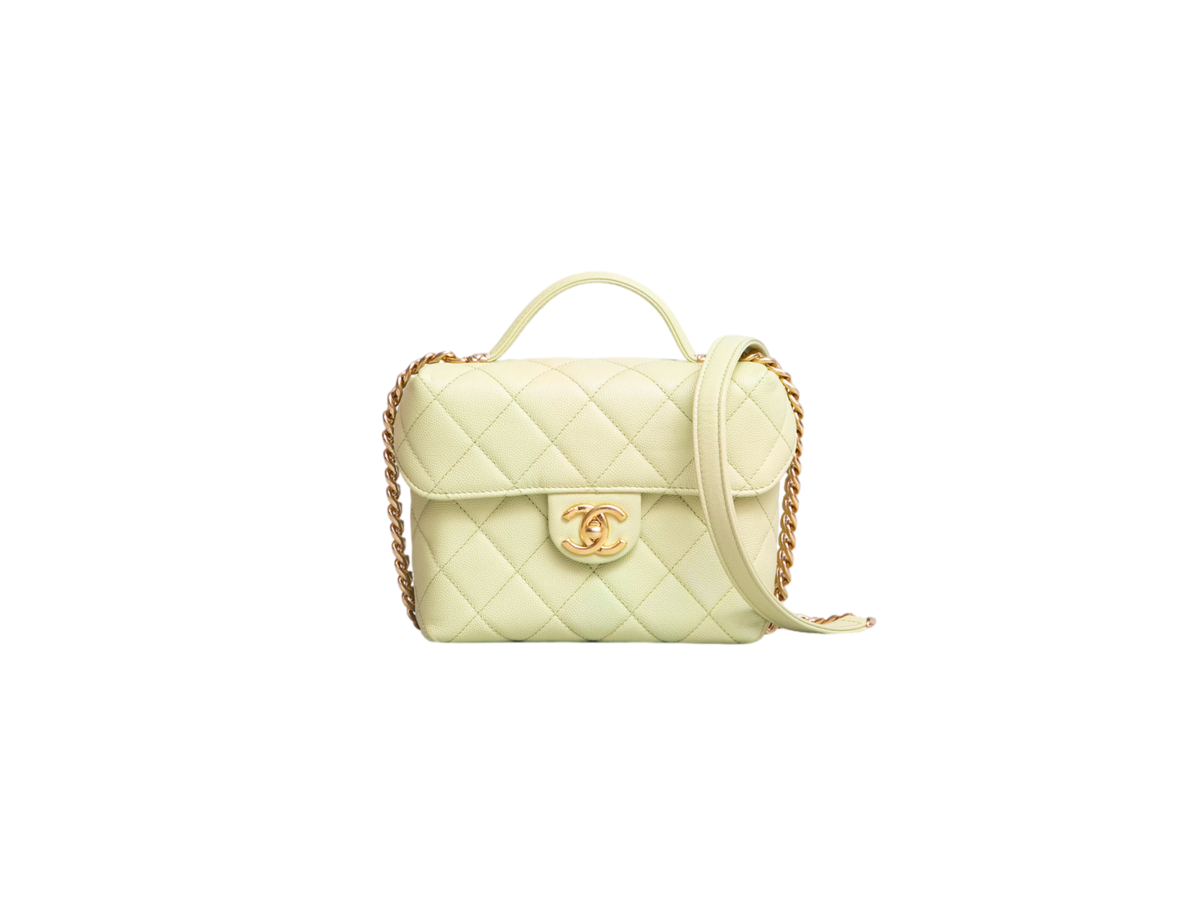 CHANEL SMALL VANITY CASE CAVIAR AVOCADO GOLD HDWR