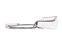 PRADA STUDDED GLACE CALFSKIN WHITE