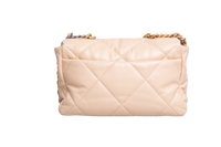 CHANEL 19 MEDIUM 3 FLAP BAG LAMBSKIN CREAM HDW GOLD 2020