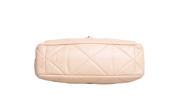 CHANEL 19 MEDIUM 3 FLAP BAG LAMBSKIN CREAM HDW GOLD 2020