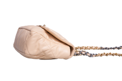 CHANEL 19 MEDIUM 3 FLAP BAG LAMBSKIN CREAM HDW GOLD 2020