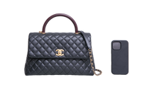 CHANEL COCO MEDIUM CAVIAR TOP HANDLE LIZARD BLACK 2019
