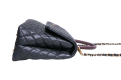 CHANEL COCO MEDIUM CAVIAR TOP HANDLE LIZARD BLACK 2019