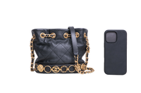 CHANEL BUCKET MATELASSE CHARM BLACK HDW GOLD