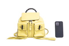 GUCCI BACKPACK BAMBOO DAILY TASSEL YELLOW
