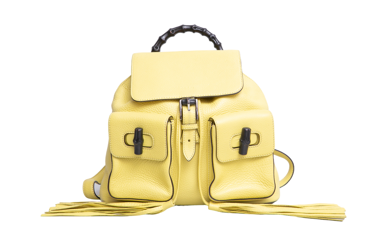 GUCCI BACKPACK BAMBOO DAILY TASSEL YELLOW
