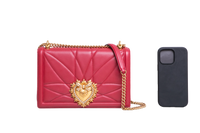 DG DEVOTION LARGE QUILTED NAPPA LEATHER RED