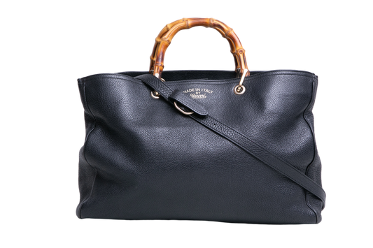 GUCCI BAMBOO SHOPPER TOP HANDLE BLACK