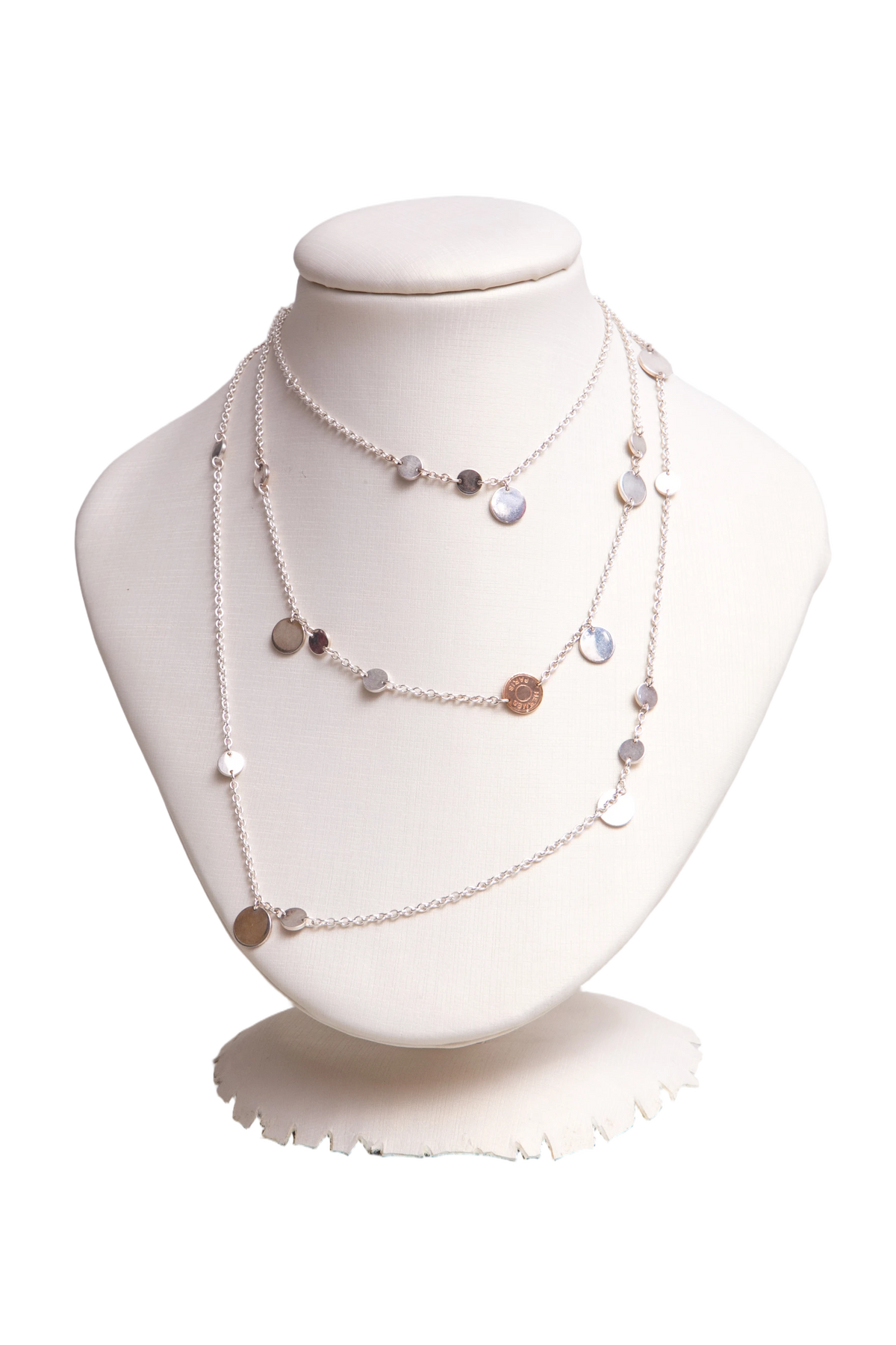 HERMÈS NECKLACE CONFETTI SILVER AND ROSE GOLD