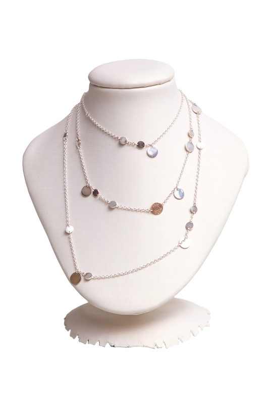 HERMÈS NECKLACE CONFETTI SILVER AND ROSE GOLD