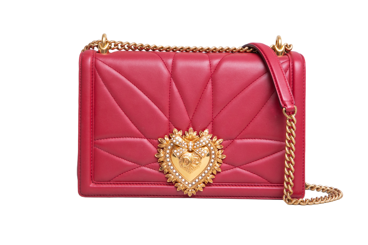 DG DEVOTION LARGE QUILTED NAPPA LEATHER RED