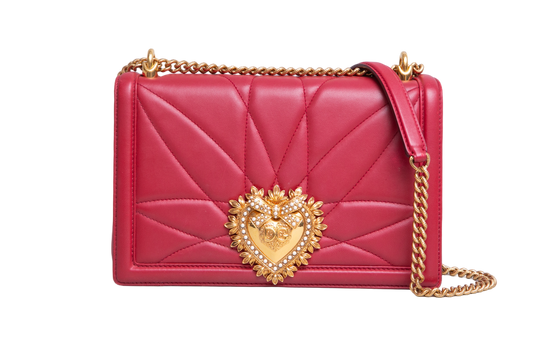 DG DEVOTION LARGE QUILTED NAPPA LEATHER RED