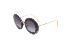 MIU MIU ROUND METAL GOLD TONE/GREY GRADIENT