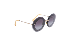 MIU MIU ROUND METAL GOLD TONE/GREY GRADIENT