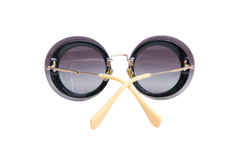 MIU MIU ROUND METAL GOLD TONE/GREY GRADIENT