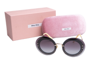 MIU MIU ROUND METAL GOLD TONE/GREY GRADIENT
