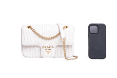 PRADA GAUFRE CROSSBODY NAPPA OFF WHITE
