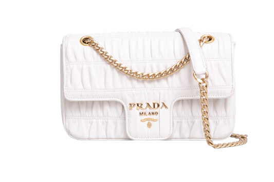 PRADA GAUFRE CROSSBODY NAPPA OFF WHITE