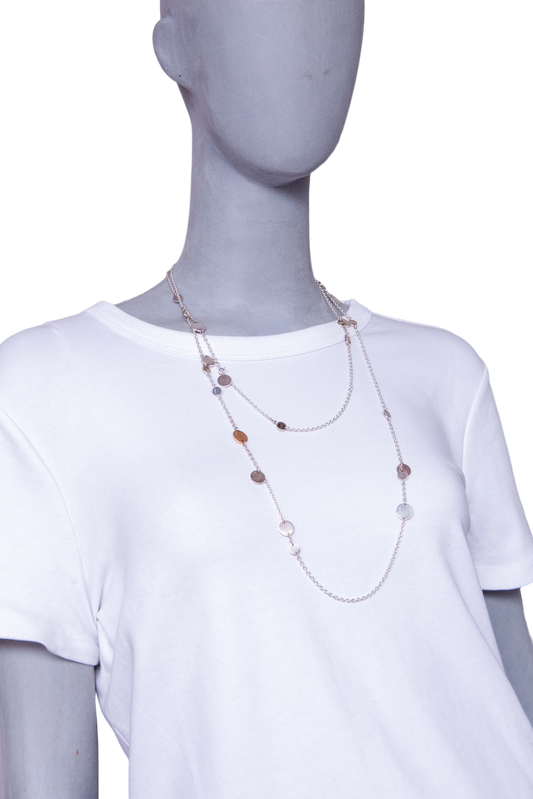 HERMÈS NECKLACE CONFETTI SILVER AND ROSE GOLD