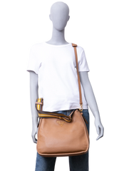 PRADA PHENIX ZIPPERED MESSENGER VITELLO CARAMEL