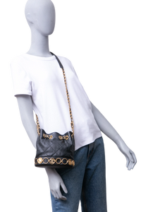 CHANEL BUCKET MATELASSE CHARM BLACK HDW GOLD