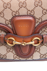 GUCCI LADY WEB SMALL GG CANVAS BEIGE AND BROWN