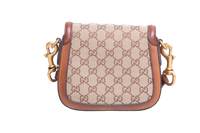 GUCCI LADY WEB SMALL GG CANVAS BEIGE AND BROWN