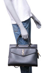 YSL UPTOWN MEDIUM TOTE LEATHER BLACK