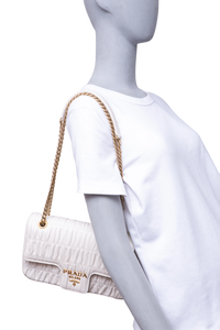 PRADA GAUFRE CROSSBODY NAPPA OFF WHITE
