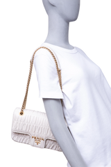 PRADA GAUFRE CROSSBODY NAPPA OFF WHITE