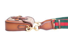 GUCCI LADY WEB SMALL GG CANVAS BEIGE AND BROWN