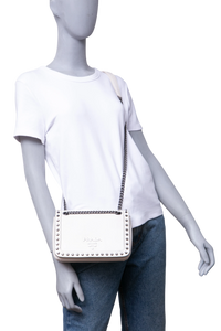 PRADA STUDDED GLACE CALFSKIN WHITE