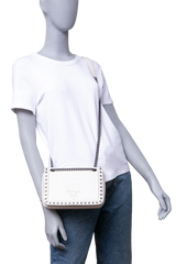 PRADA STUDDED GLACE CALFSKIN WHITE