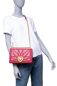 DG DEVOTION LARGE QUILTED NAPPA LEATHER RED