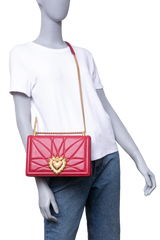 DG DEVOTION LARGE QUILTED NAPPA LEATHER RED