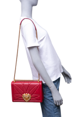 DG DEVOTION LARGE QUILTED NAPPA LEATHER RED