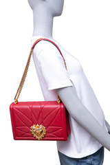 DG DEVOTION LARGE QUILTED NAPPA LEATHER RED