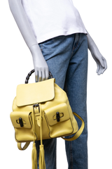 GUCCI BACKPACK BAMBOO DAILY TASSEL YELLOW