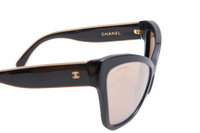 CHANEL CAT EYE LUXE MIRRORED BLACK