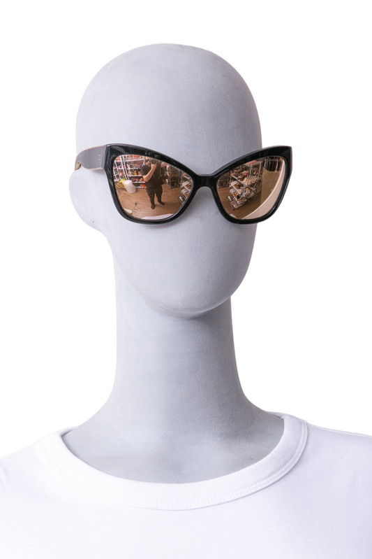 CHANEL CAT EYE LUXE MIRRORED BLACK