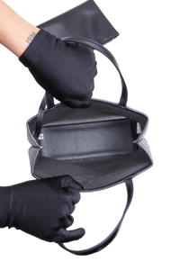 PRADA TOTE LOGO SEQUIN-EMBELLISHED BLACK