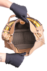 PRADA PHENIX ZIPPERED MESSENGER VITELLO CARAMEL