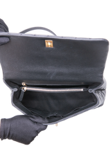 CHANEL COCO MEDIUM CAVIAR TOP HANDLE LIZARD BLACK 2019