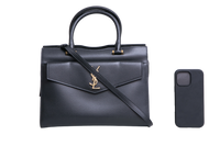 YSL UPTOWN MEDIUM TOTE LEATHER BLACK