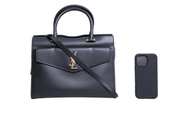 YSL UPTOWN MEDIUM TOTE LEATHER BLACK